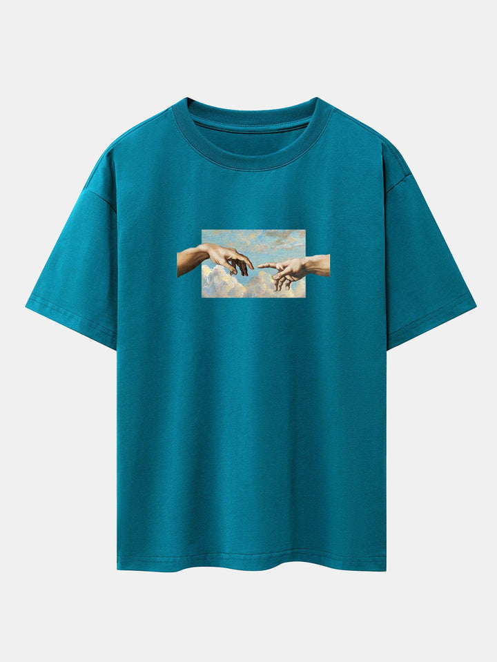 Creëer Adam Print Heavy Weight Oversize T-Shirt