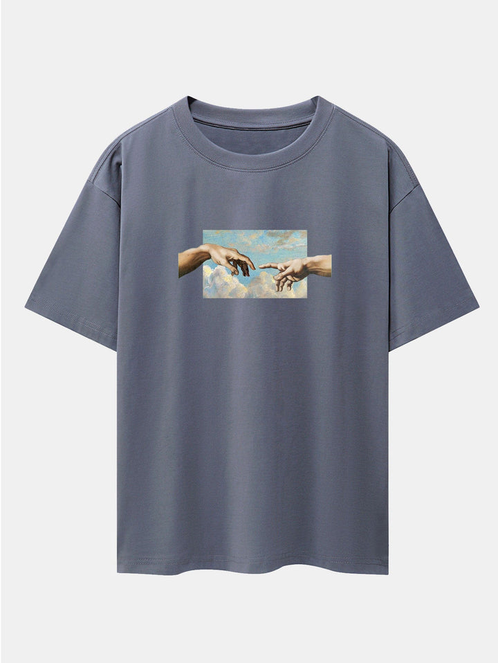 Creëer Adam Print Heavy Weight Oversize T-Shirt