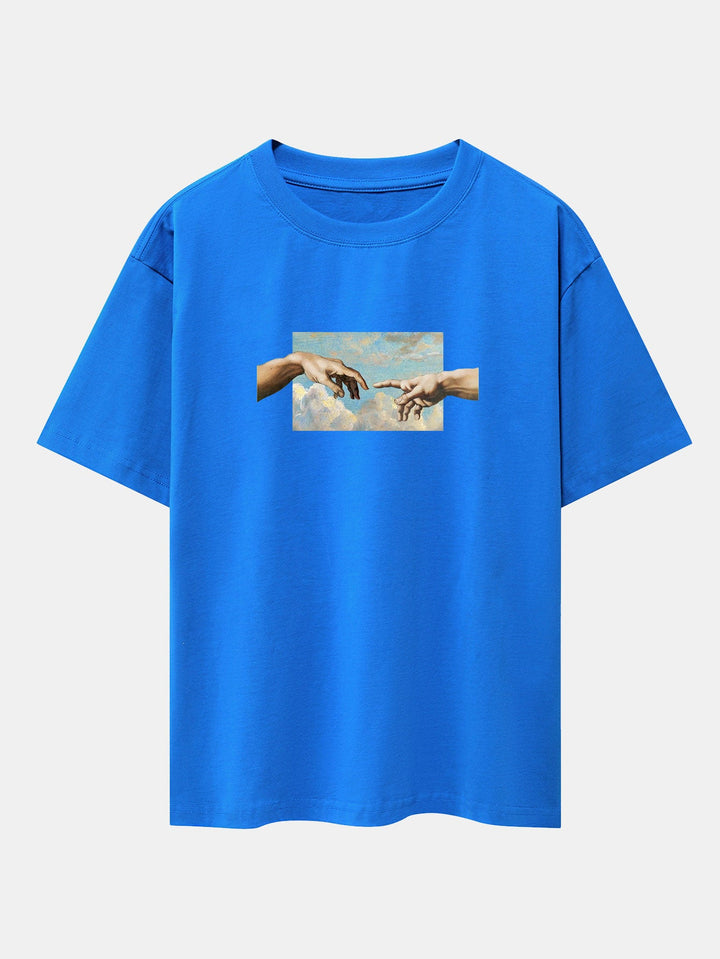 Creëer Adam Print Heavy Weight Oversize T-Shirt