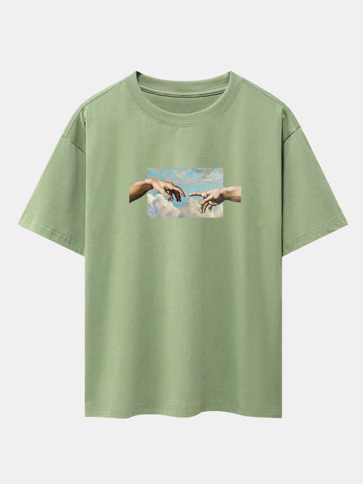 Creëer Adam Print Heavy Weight Oversize T-Shirt
