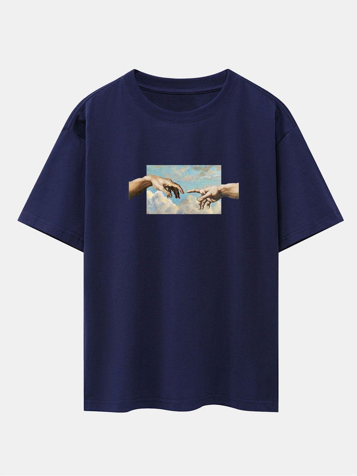 Creëer Adam Print Heavy Weight Oversize T-Shirt