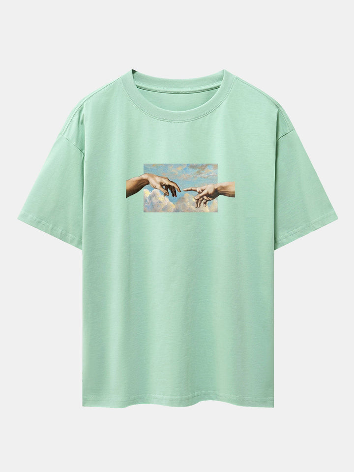 Creëer Adam Print Heavy Weight Oversize T-Shirt
