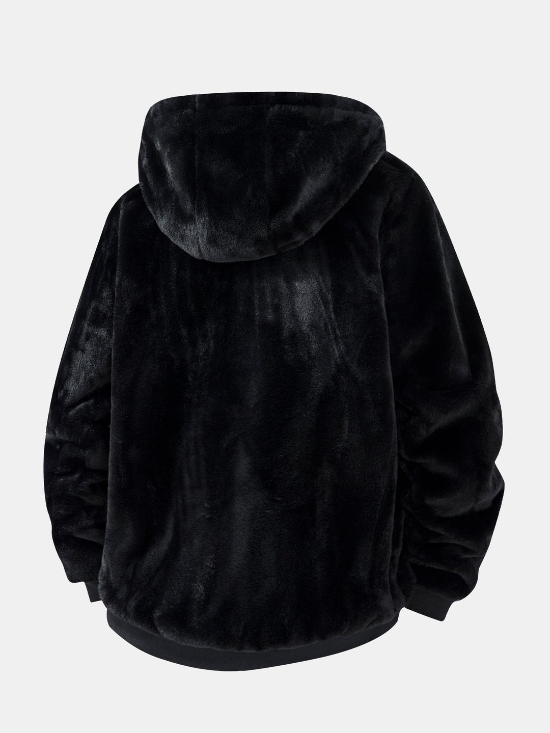 Animal print faux fur quilted jacket with hood