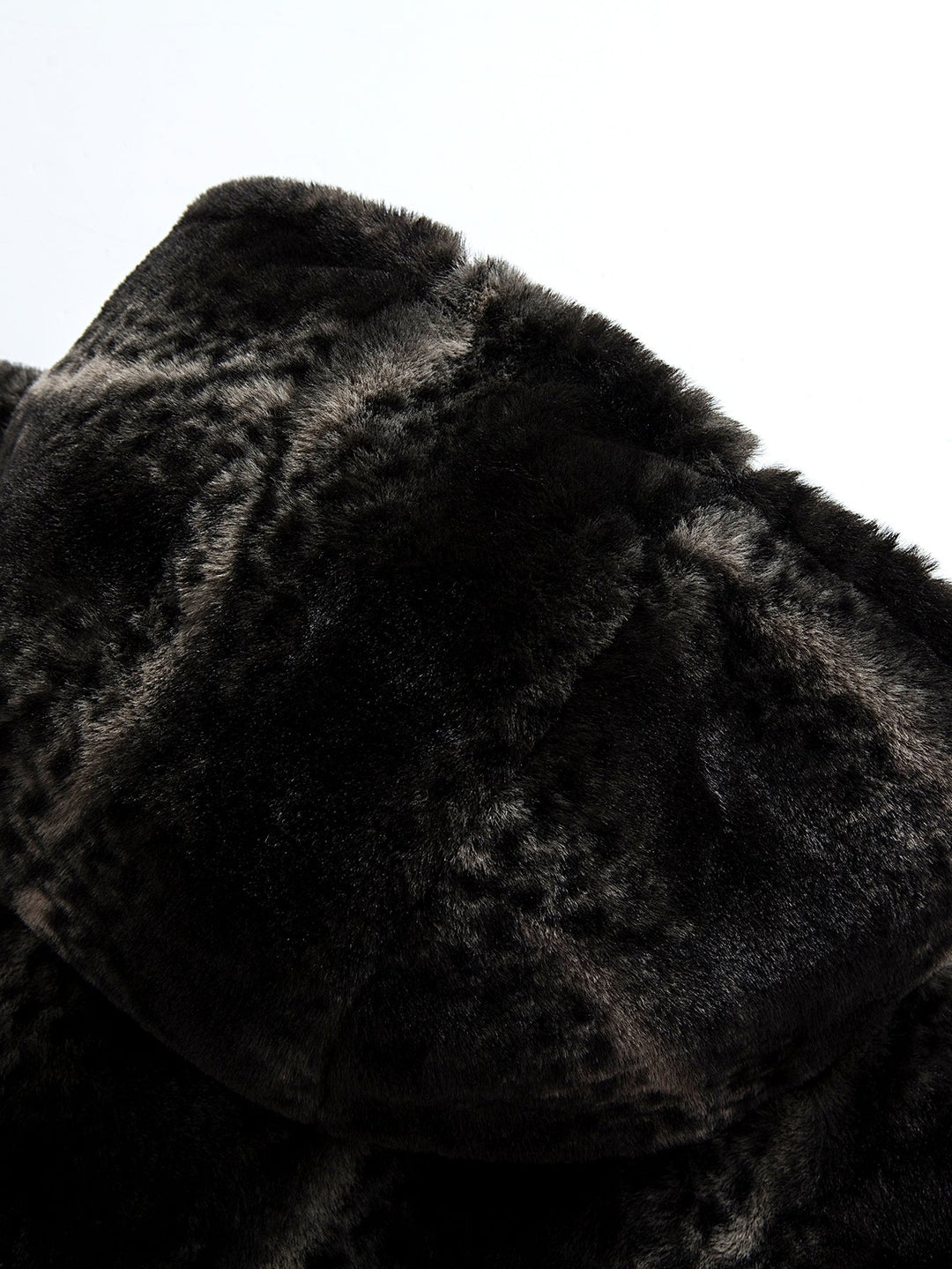 Animal print faux fur quilted jacket with hood