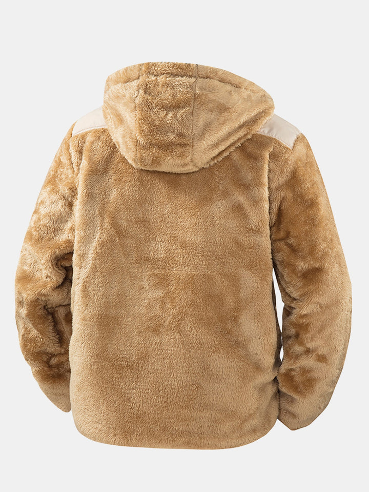 Teddy fleece quilted jacket with hood