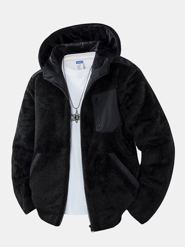 Teddy fleece quilted jacket with hood