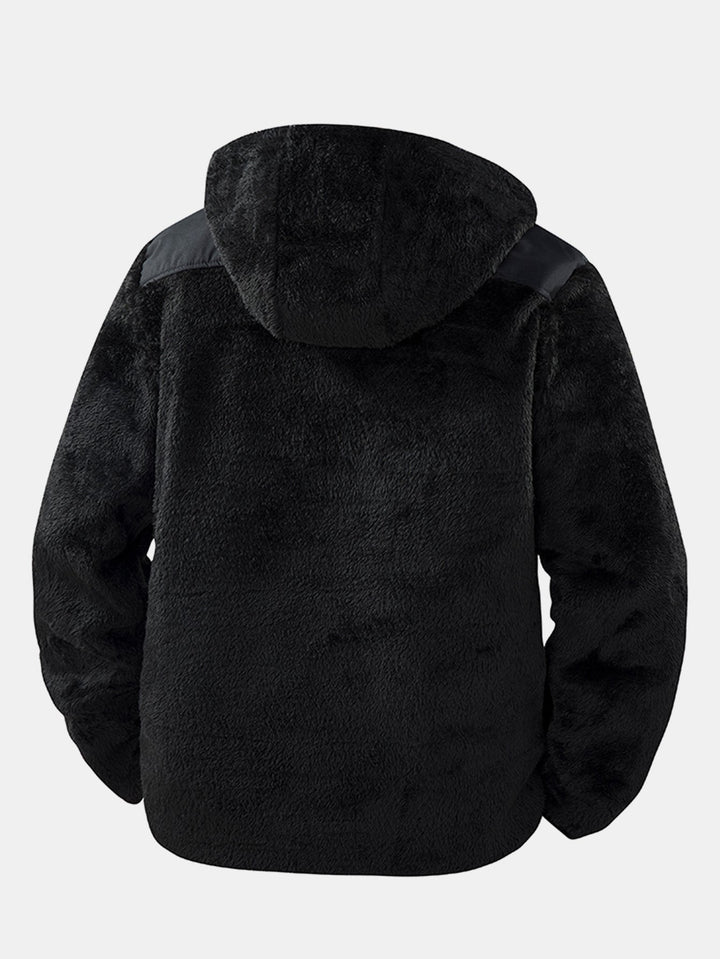 Teddy fleece quilted jacket with hood