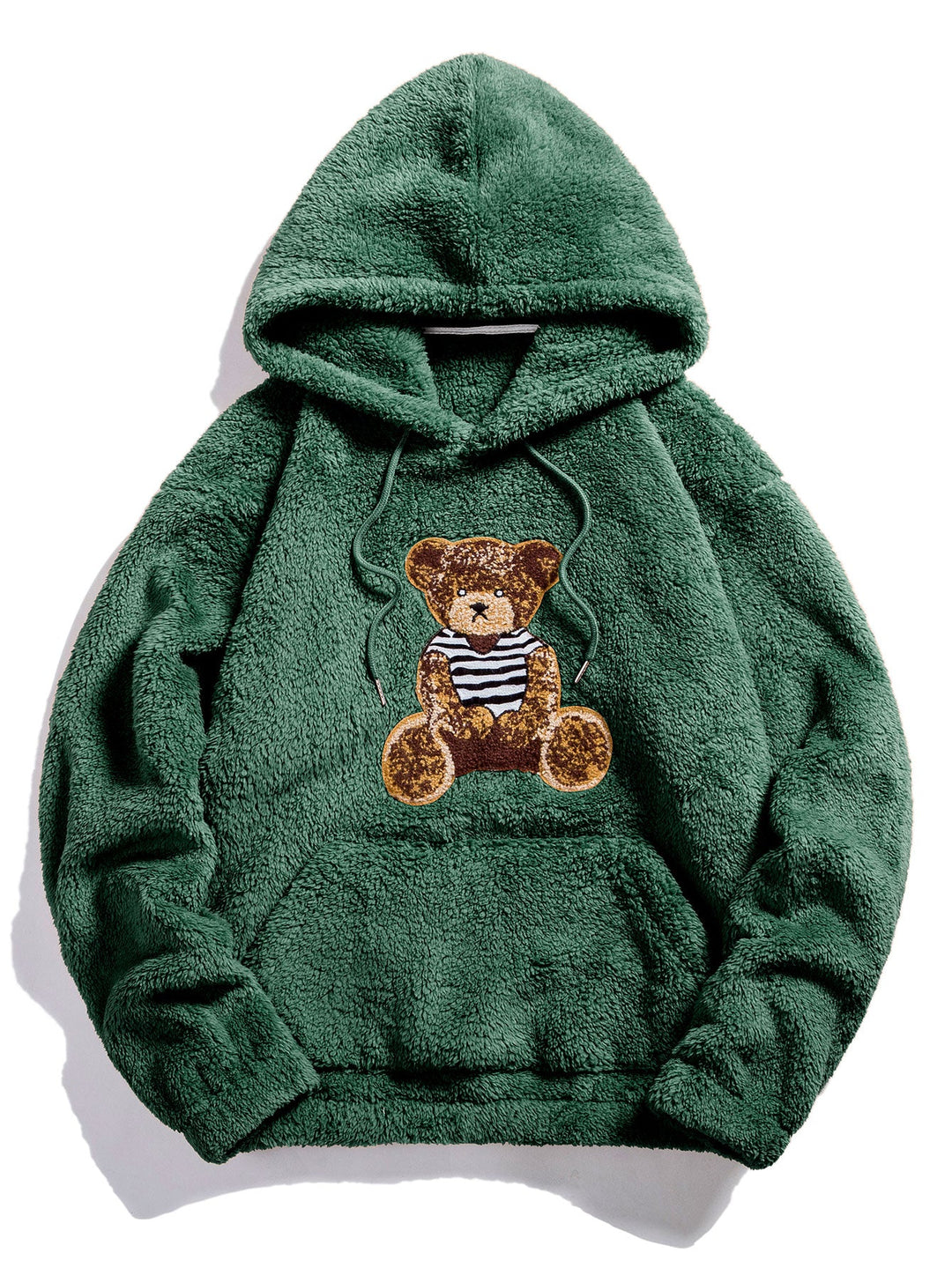 Beren Geborduurd Patch Teddy Hoodie & Teddy Jogger Broek
