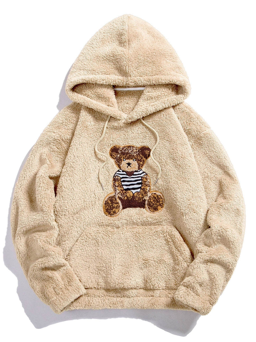 Beren Geborduurd Patch Teddy Hoodie & Teddy Jogger Broek