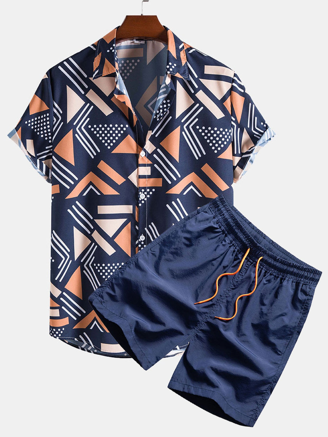 Geometrische Print Shirt & Zwemshorts