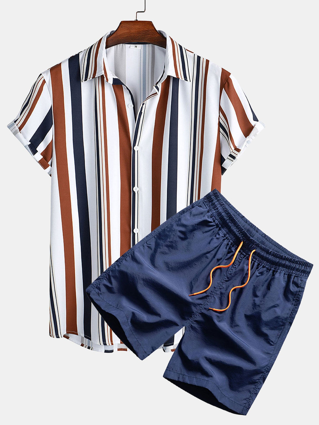 Gekleurd Gestreept Print Shirt & Zwemshorts