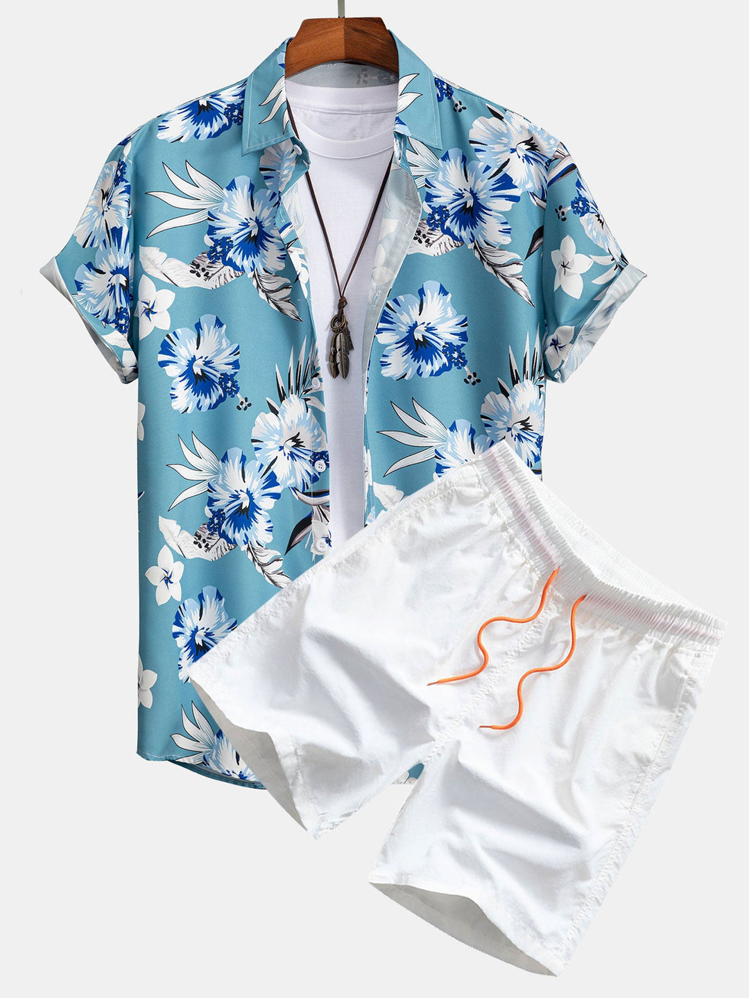 Tropical Floral Shirt & Swim Shorts