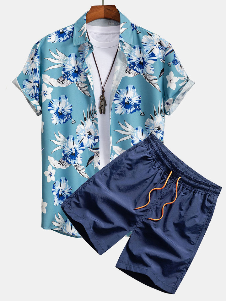 Tropical Floral Shirt & Swim Shorts