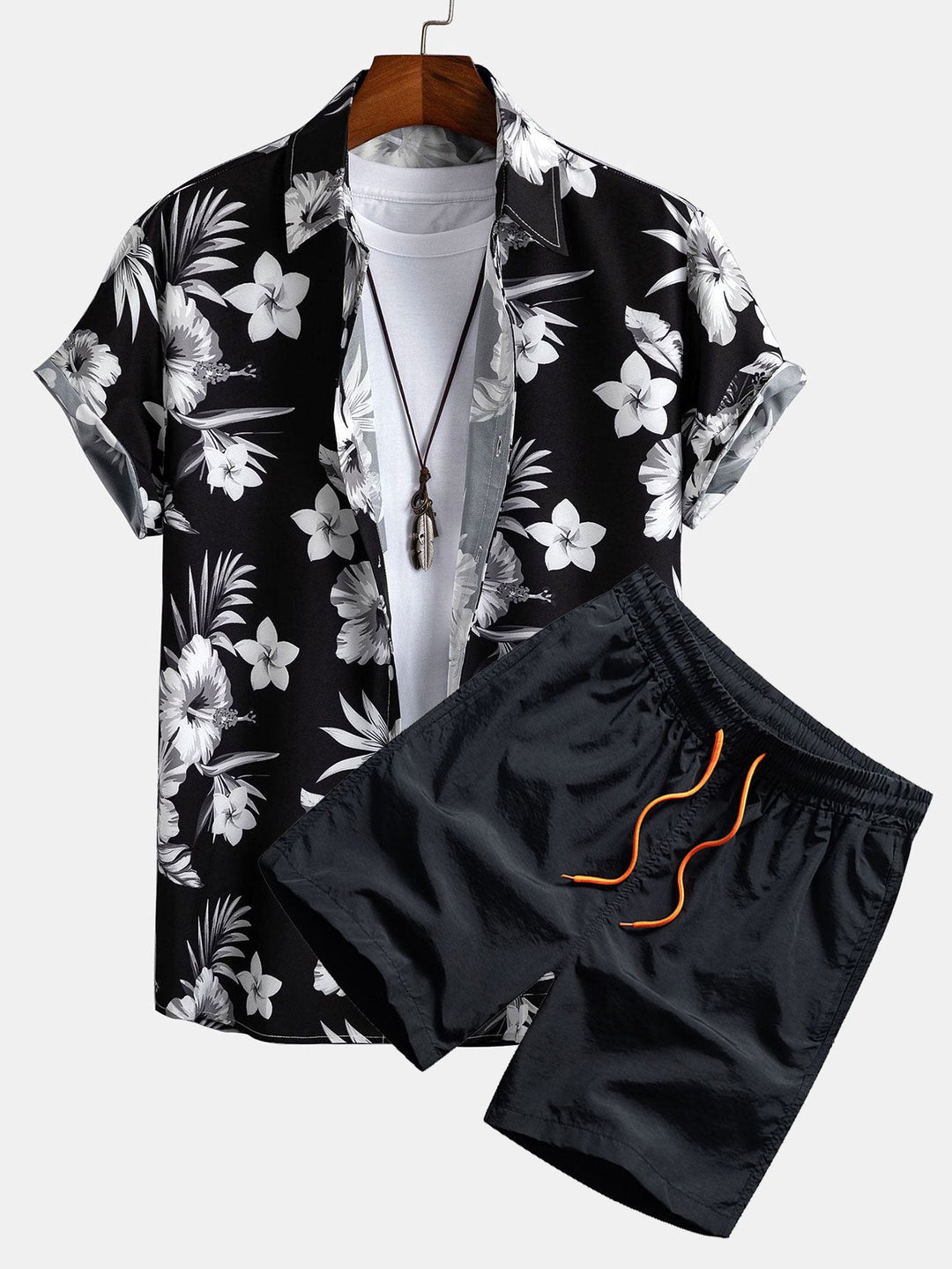 Tropical Floral Shirt & Swim Shorts