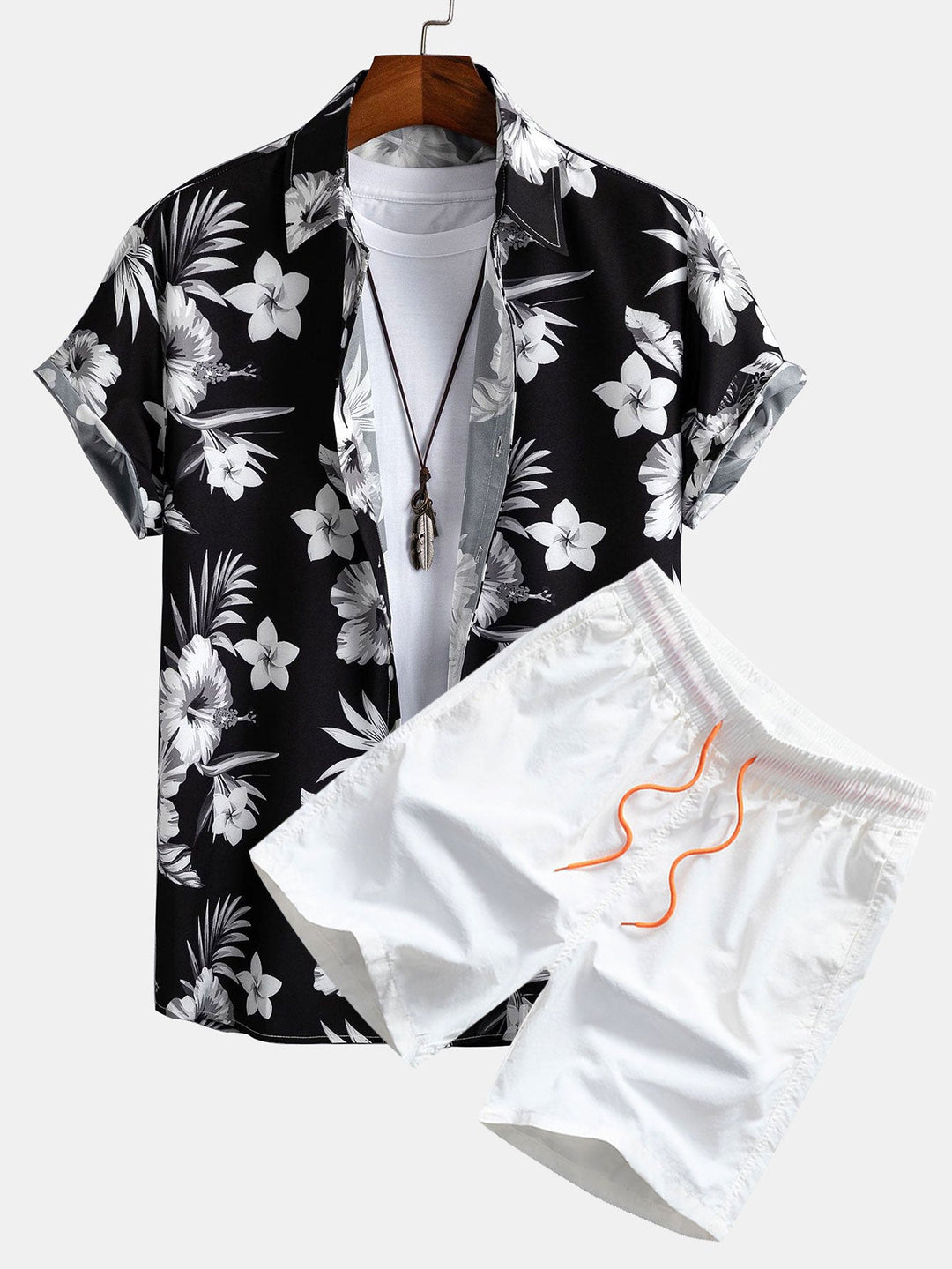 Tropical Floral Shirt & Swim Shorts