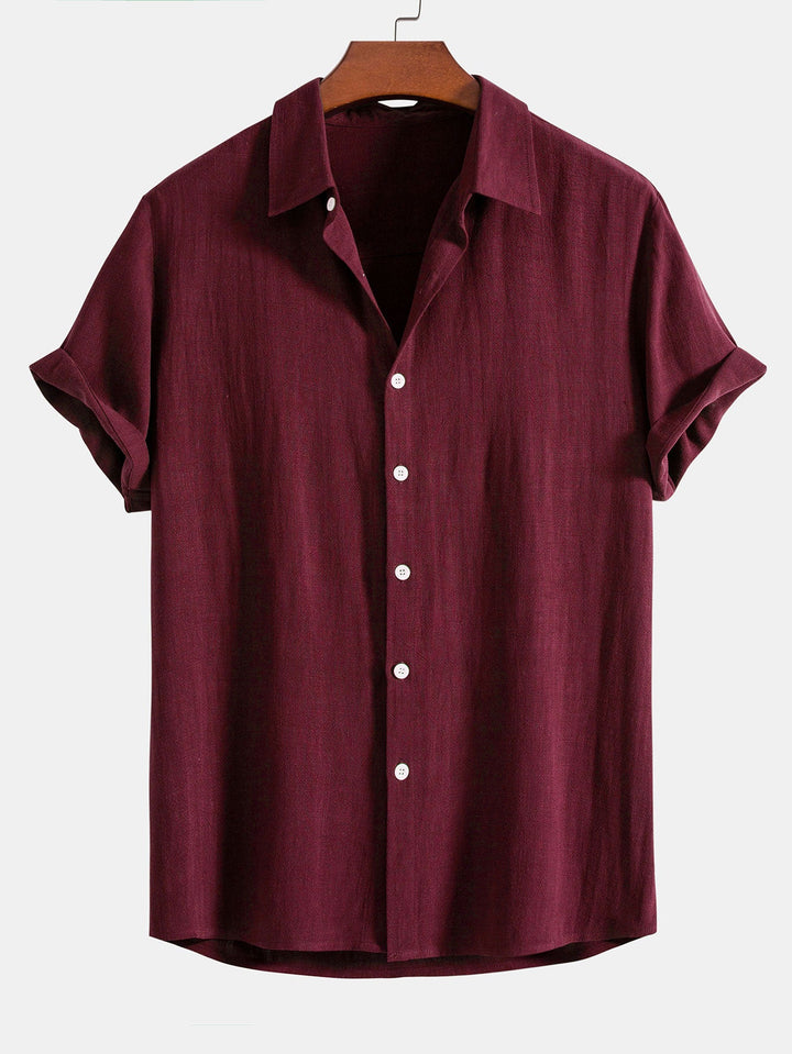 Linen Rayon Shirt & Straight-Leg Linen Pants