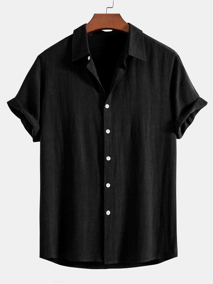 Linen Rayon Shirt & Straight-Leg Linen Pants