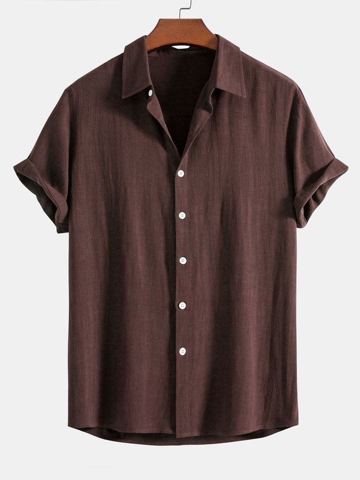 Linen Rayon Shirt & Straight-Leg Linen Pants