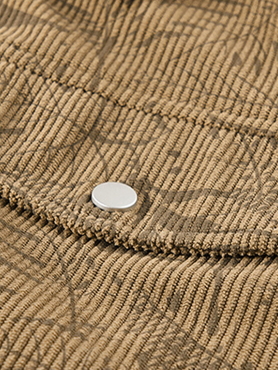 Corduroy jacket with leaf print