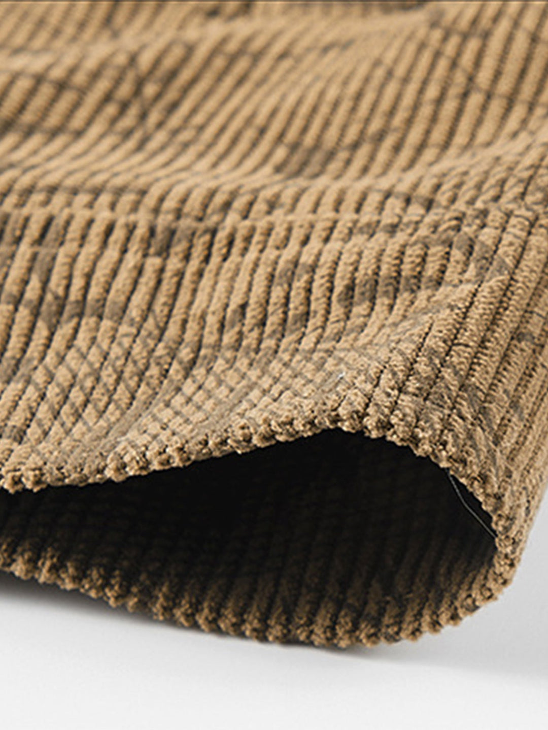 Corduroy jacket with leaf print