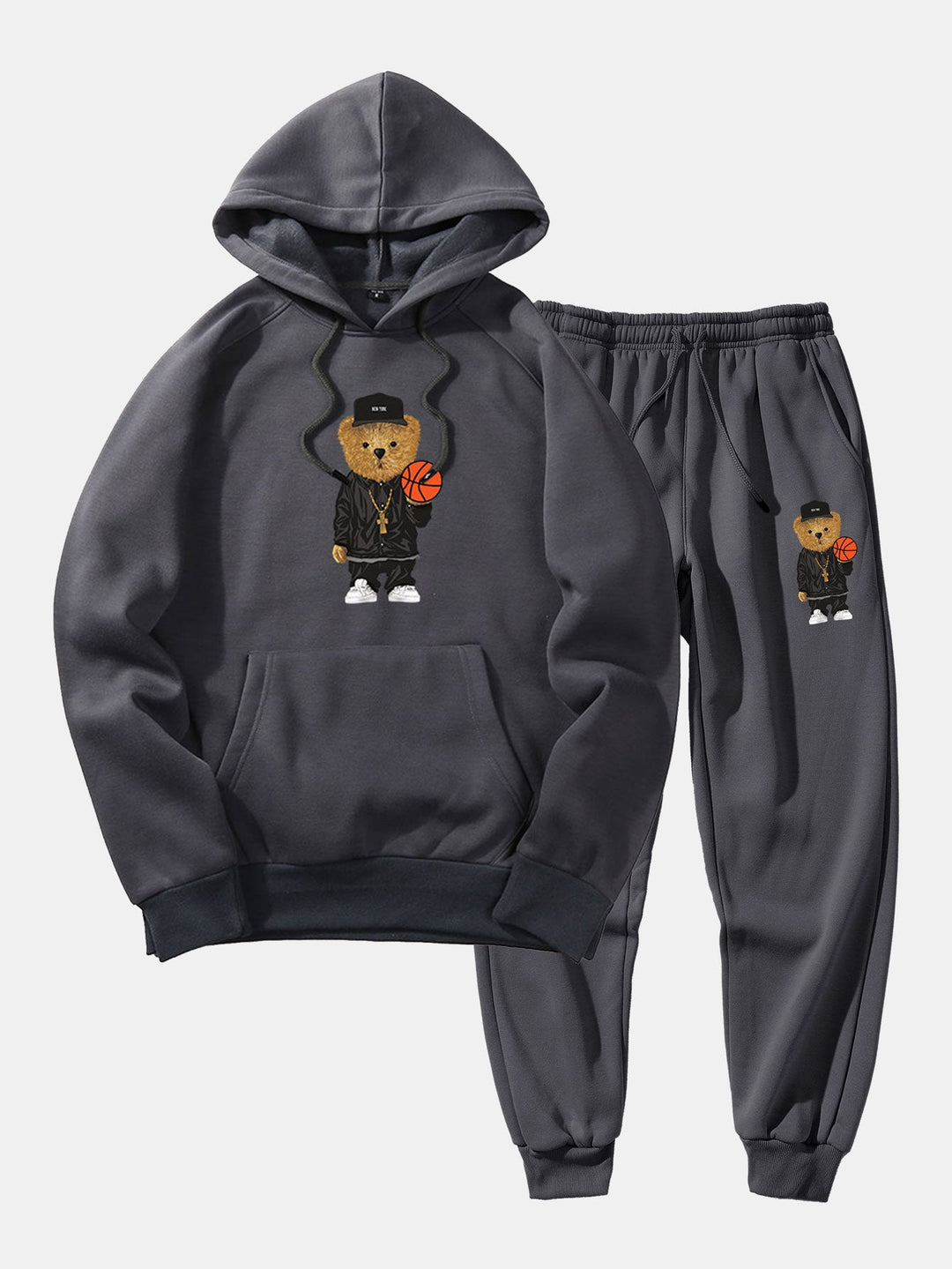 Basketbalbeer Print Hoodie & Joggingbroek