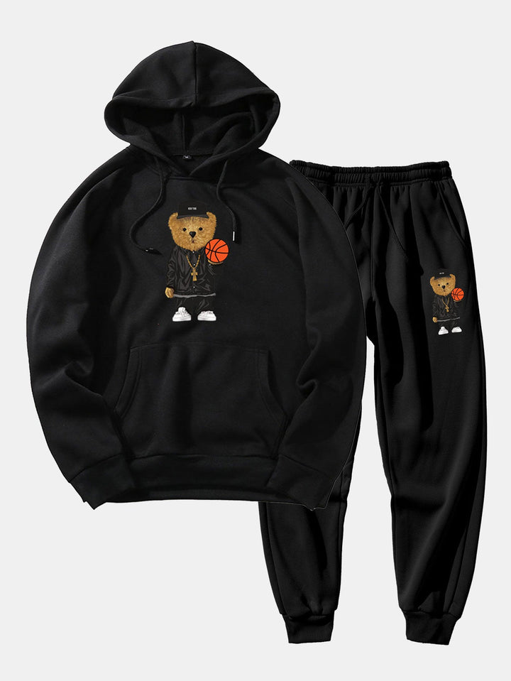 Basketbalbeer Print Hoodie & Joggingbroek
