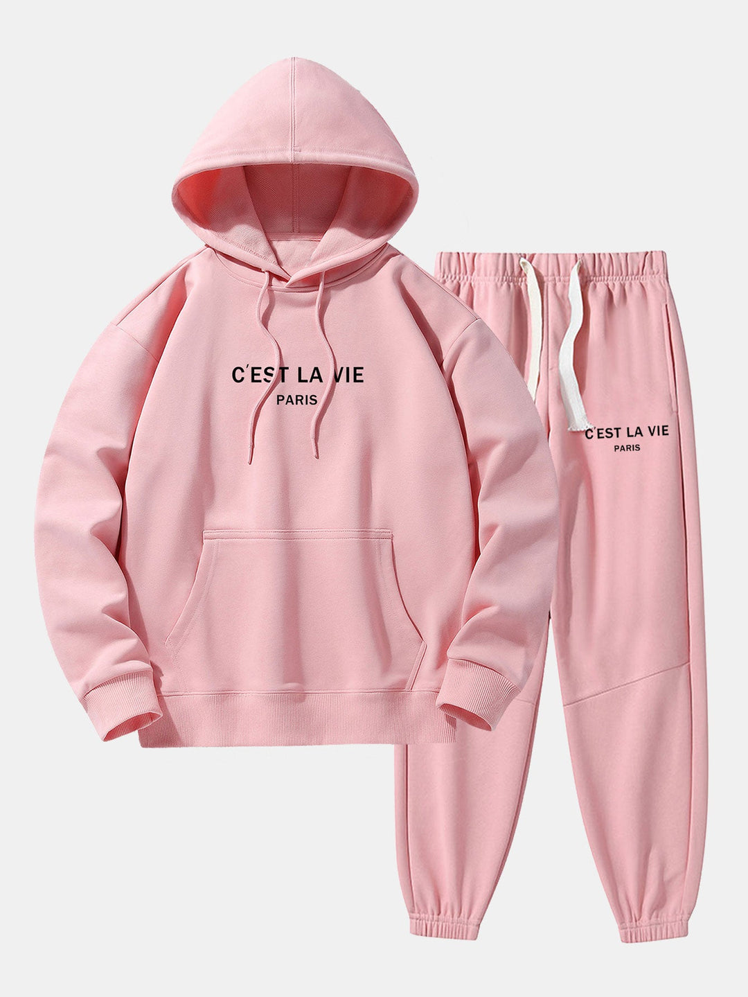 Paris Print Katoenmix Hoodie & Joggingbroek