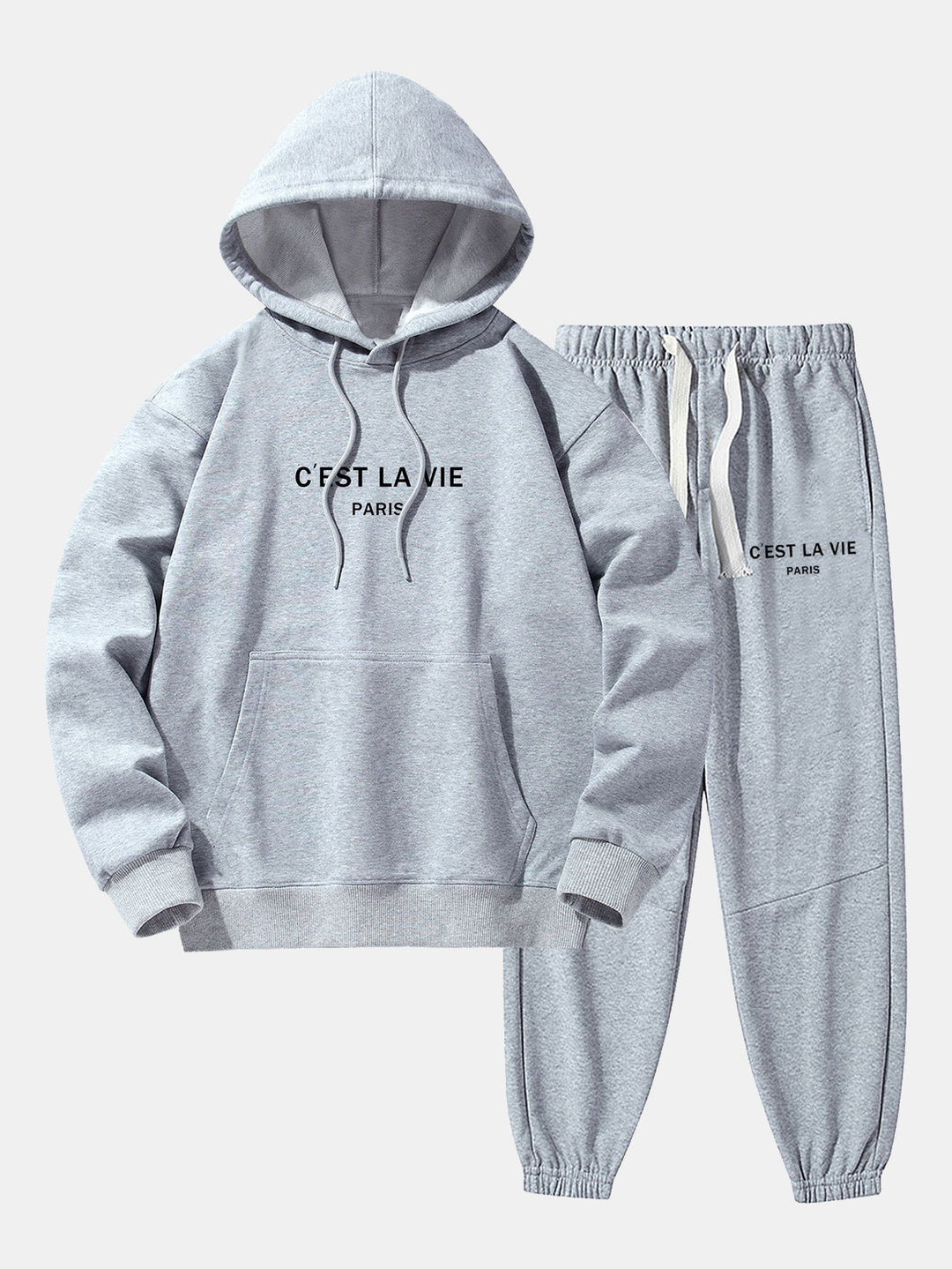 Paris Print Katoenmix Hoodie & Joggingbroek