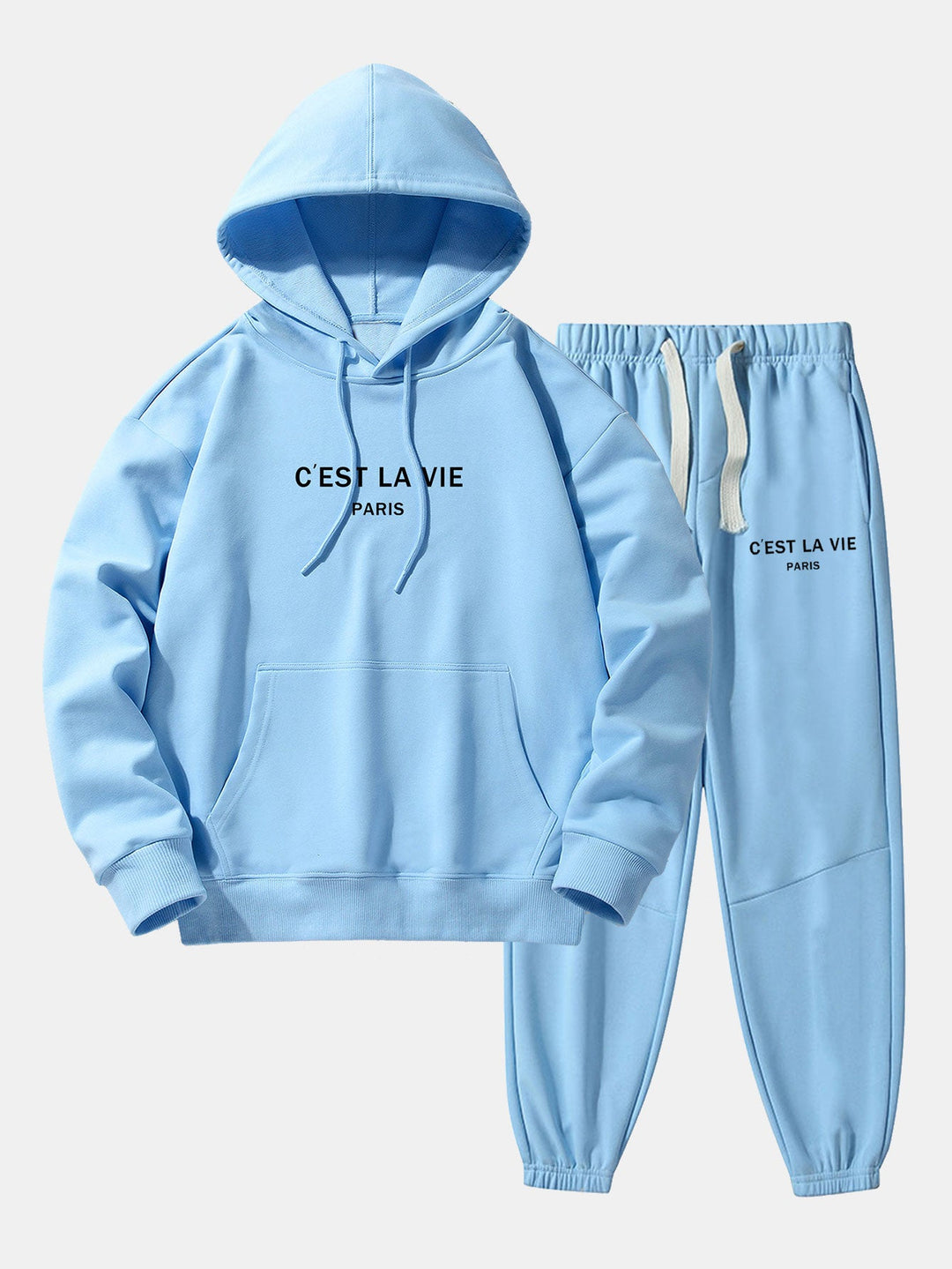Paris Print Katoenmix Hoodie & Joggingbroek