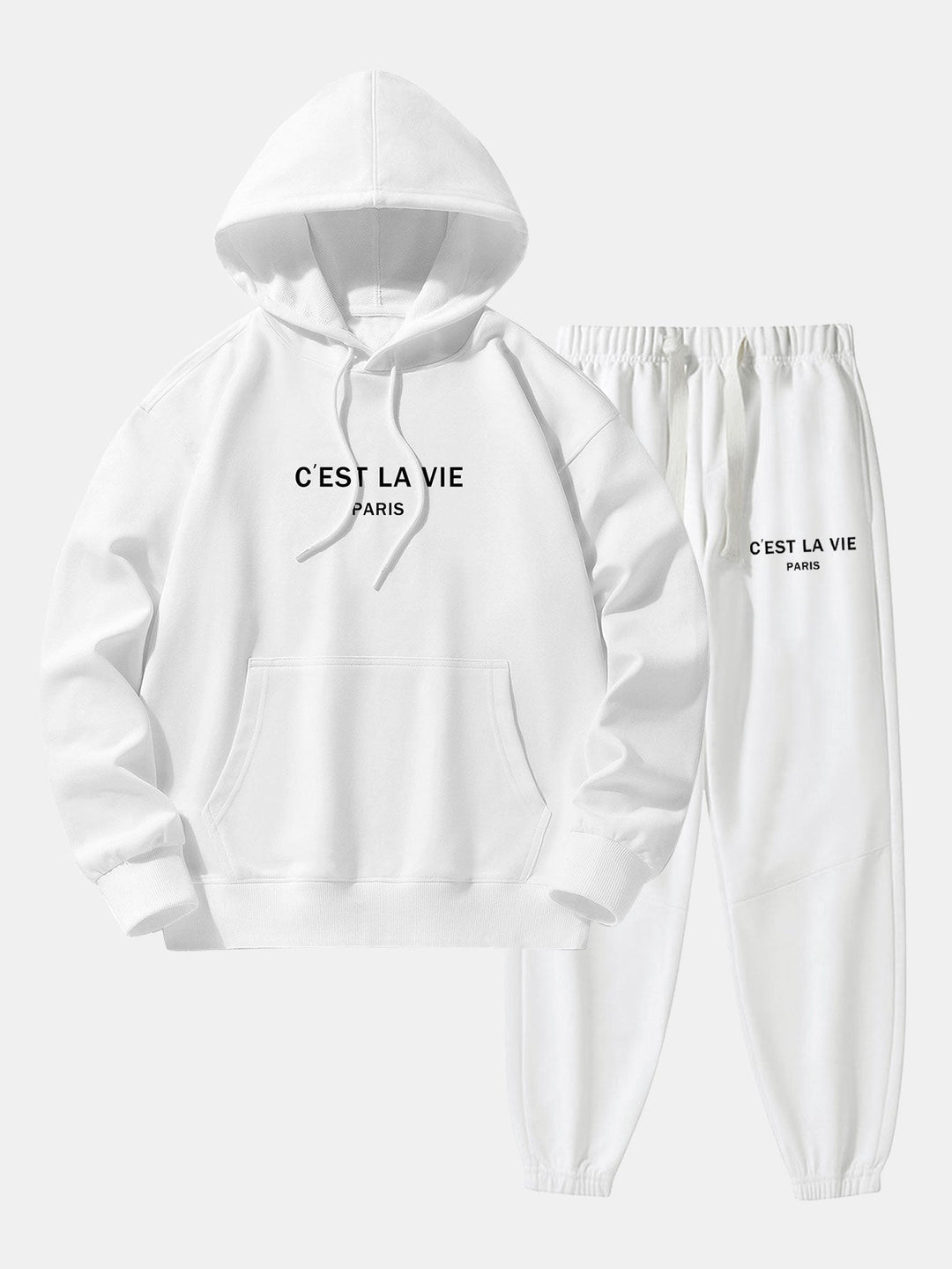 Paris Print Katoenmix Hoodie & Joggingbroek
