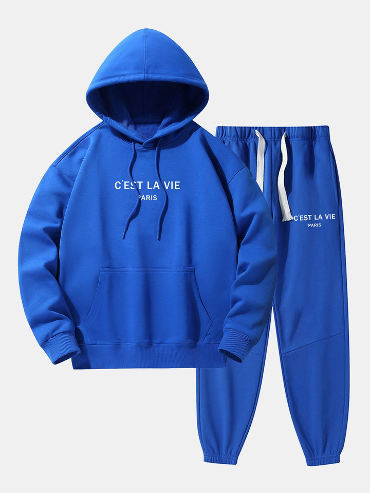Paris Print Katoenmix Hoodie & Joggingbroek