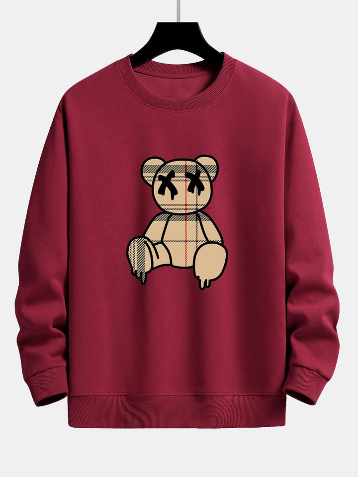 Geruite patroon oplosbare beerprint relax fit sweatshirt