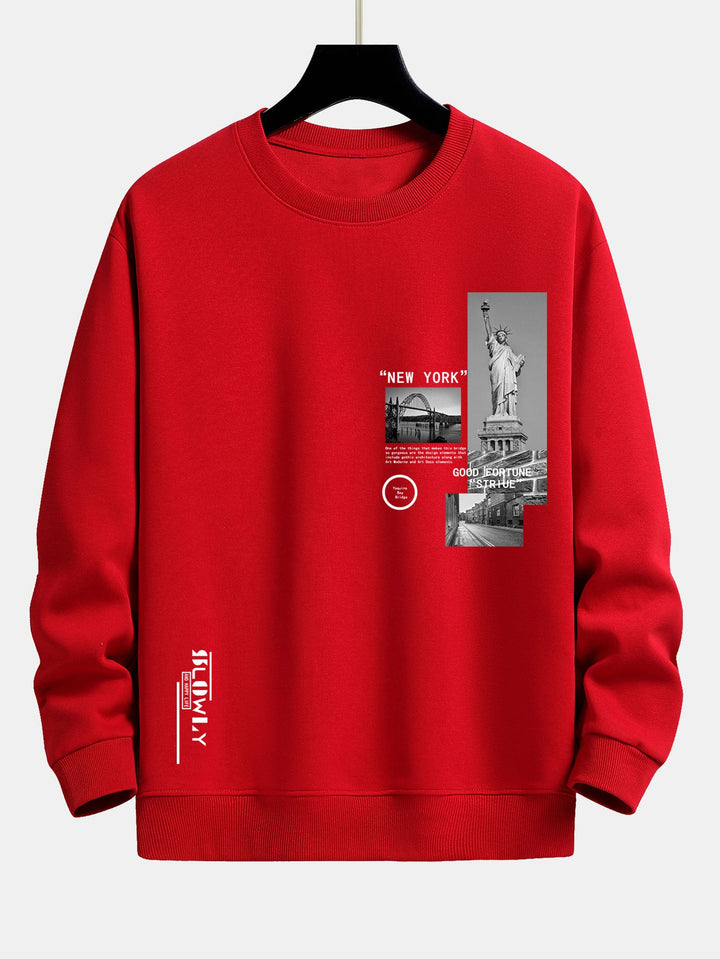 New York Architectuur Print Relax Fit Sweatshirt