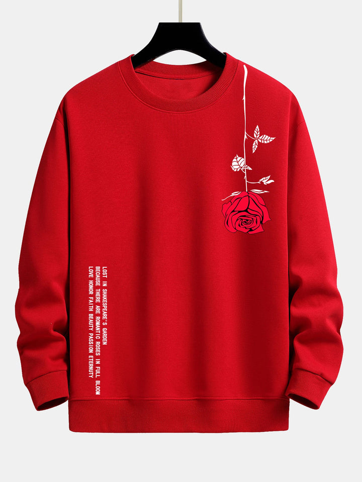 Slogan Rozenprint Relax Fit Sweatshirt