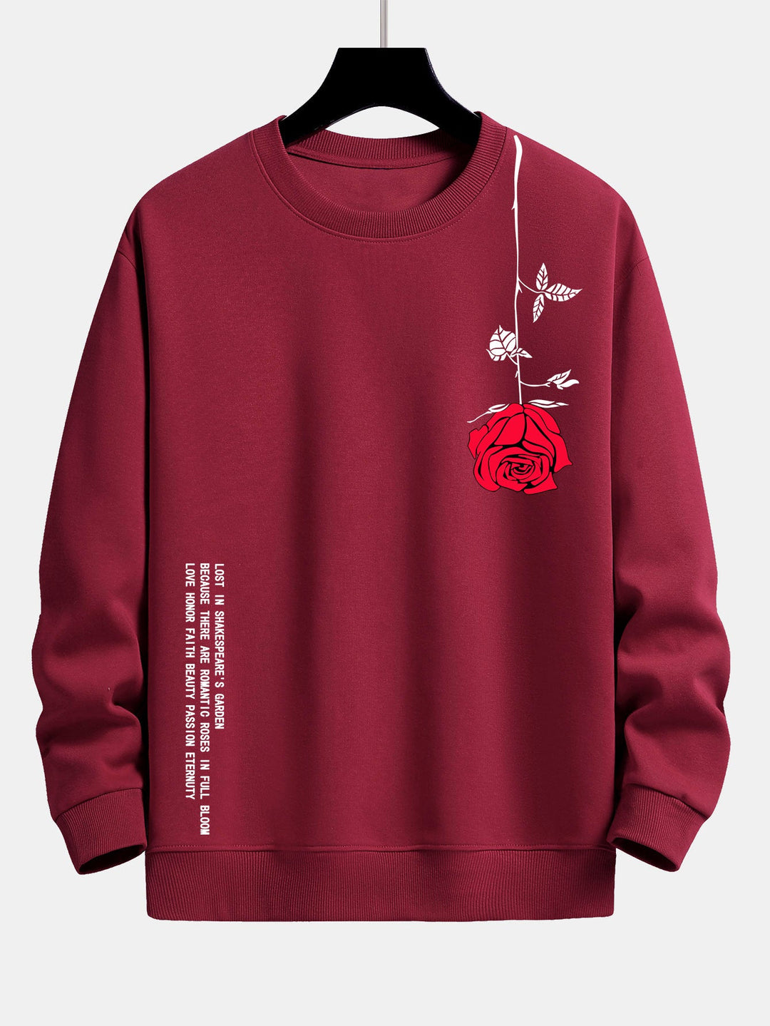 Slogan Rozenprint Relax Fit Sweatshirt