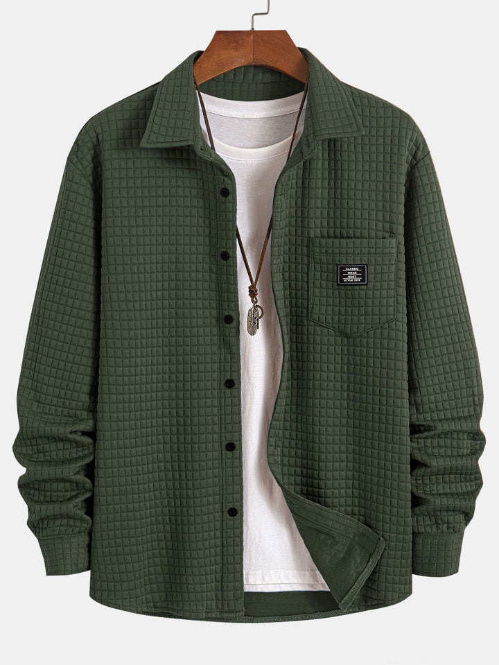 Wafel Knop-Up Shirt & Touwtjes Corduroy Cargo Jogger Broek