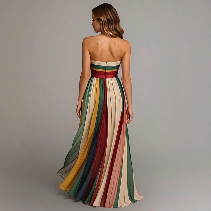 Valerie | Pleated Strapless Maxi Dress