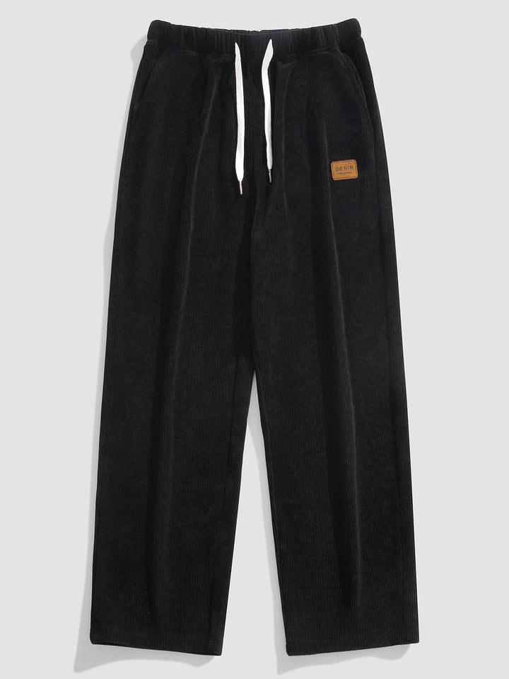 Monaco Slogan Print Relax Fit Sweatshirt & Rechte Pijpen Corduroy Broek
