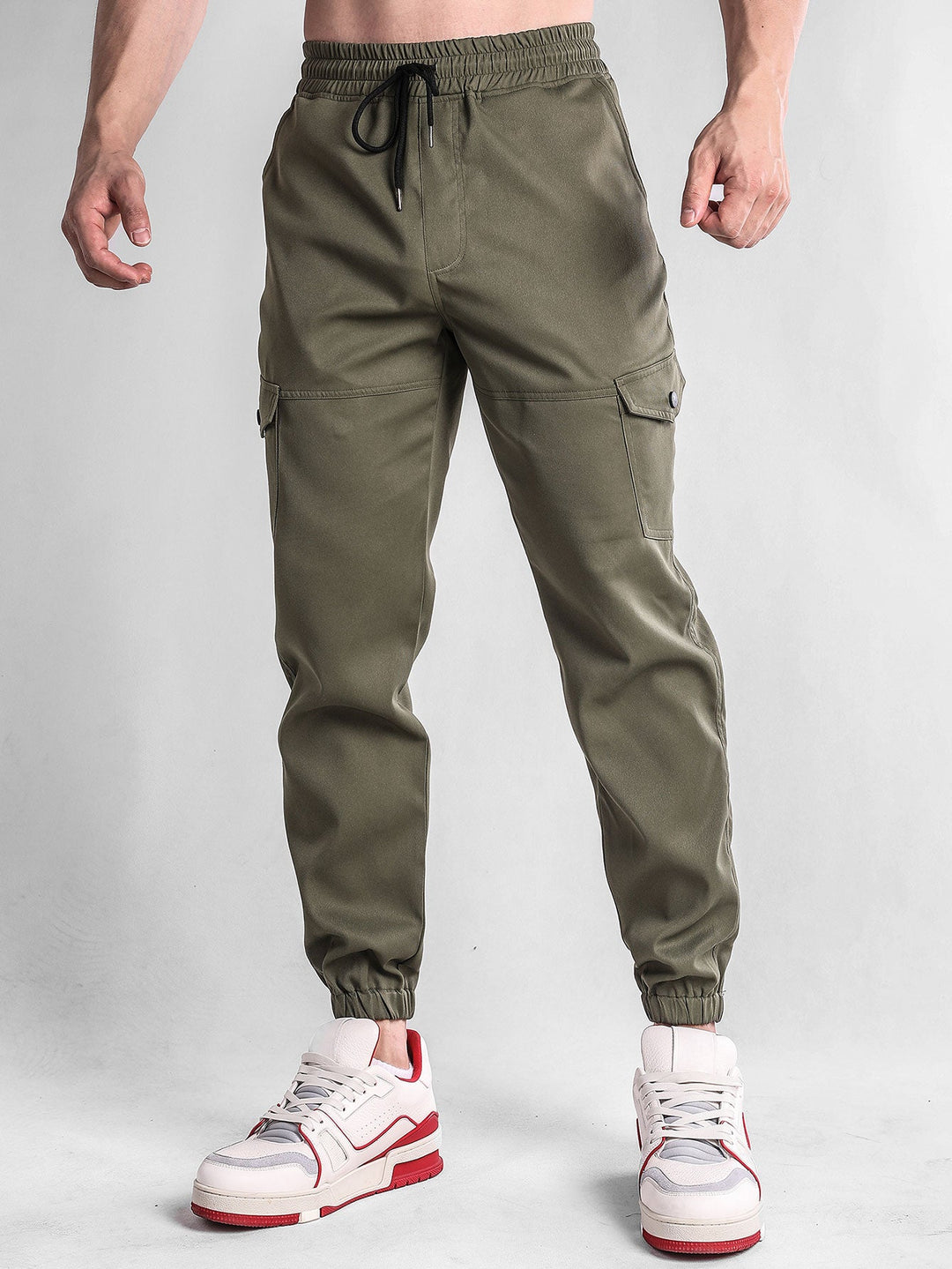 Lange Lijn Textured Hoodie Sweater & Chino Cargo Jogger Broek