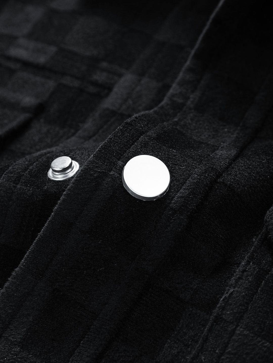 Jacket with faux suede pocket with checkered print