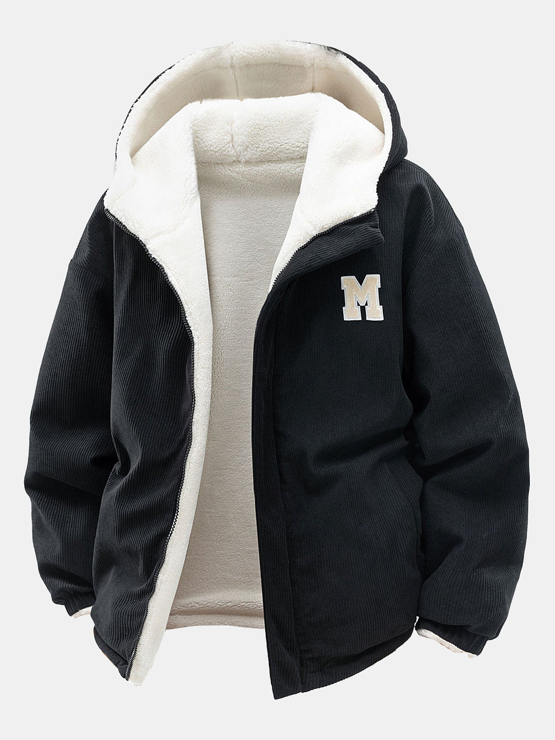 Teddy corduroy reversible jacket with hood