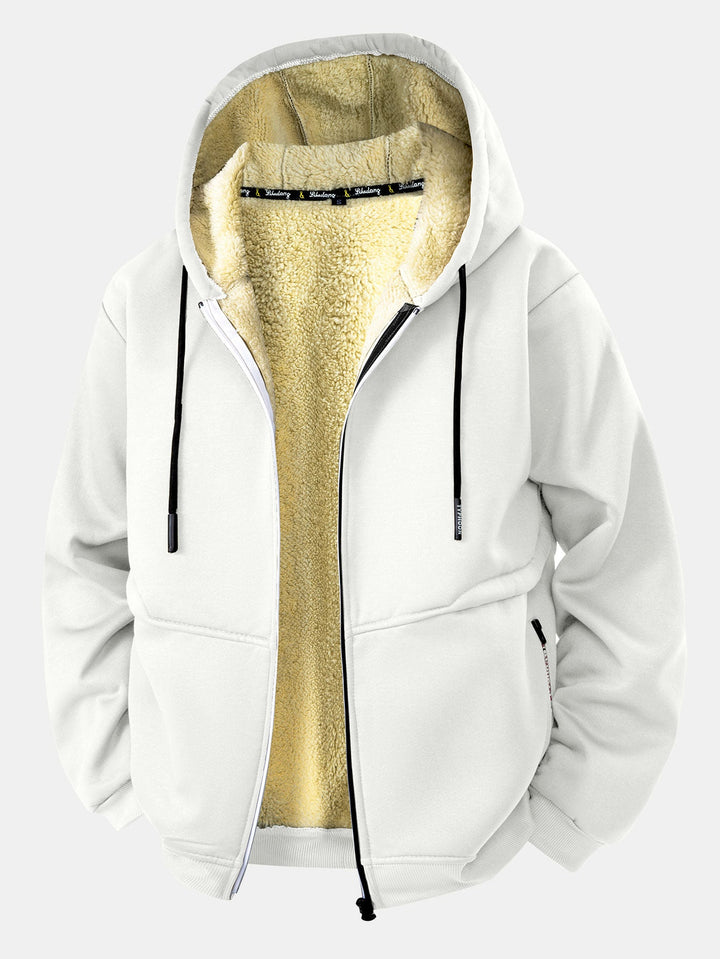 Teddy-lined zipper hoodie