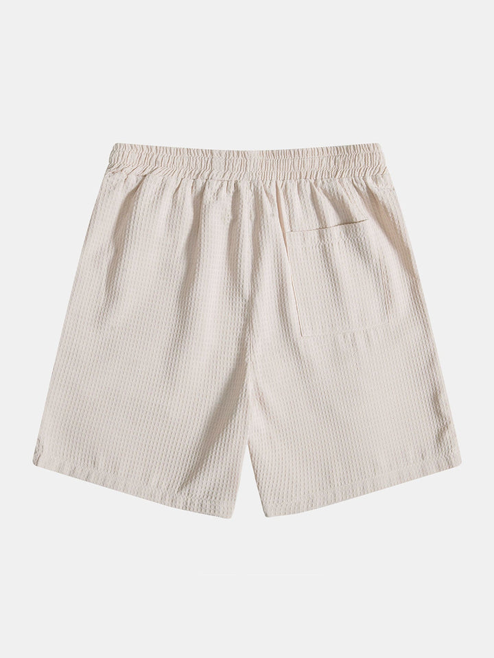 Knitted Waffle Polo Shirt & Waffle Drawstring Shorts