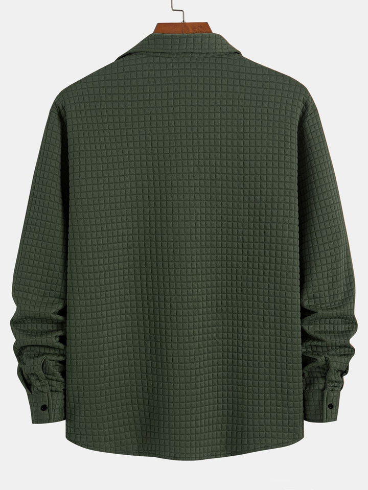 Wafel Knop-Up Shirt & Touwtjes Corduroy Cargo Jogger Broek