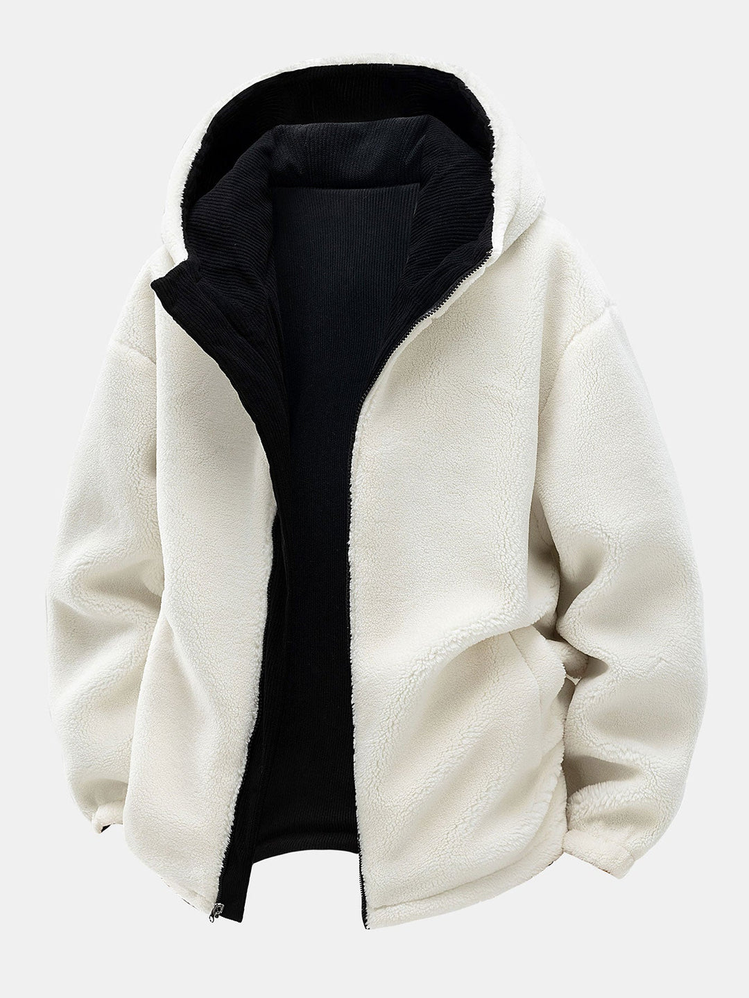 Teddy corduroy reversible jacket with hood