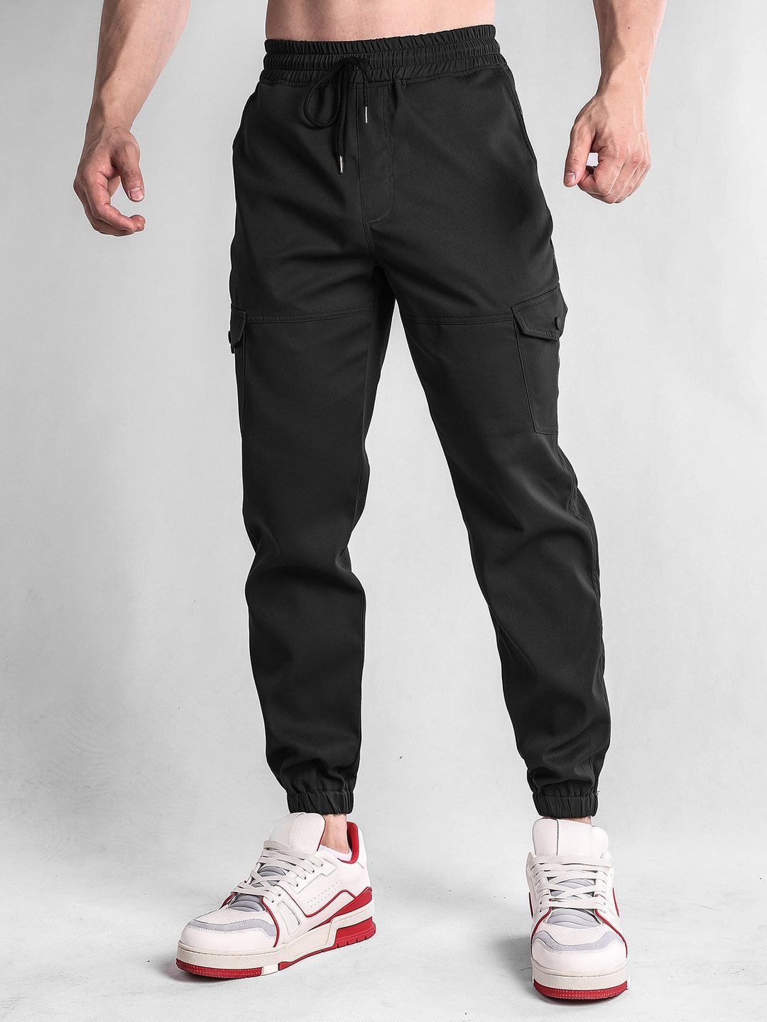 Lange Lijn Textured Hoodie Sweater & Chino Cargo Jogger Broek