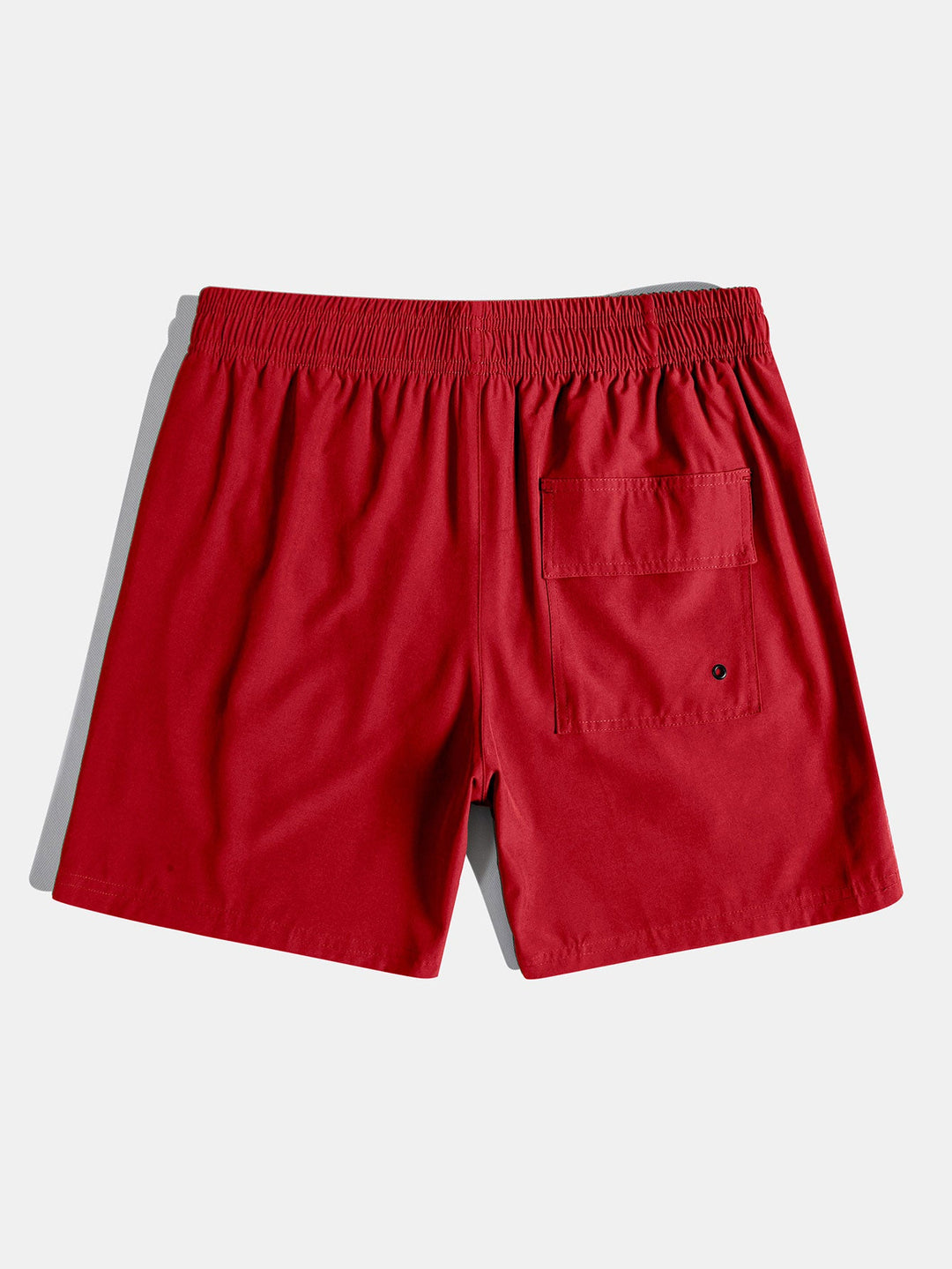 Rode Rozenprint Linnenlook Katoenen Overhemd met Knopen & Zwemshorts
