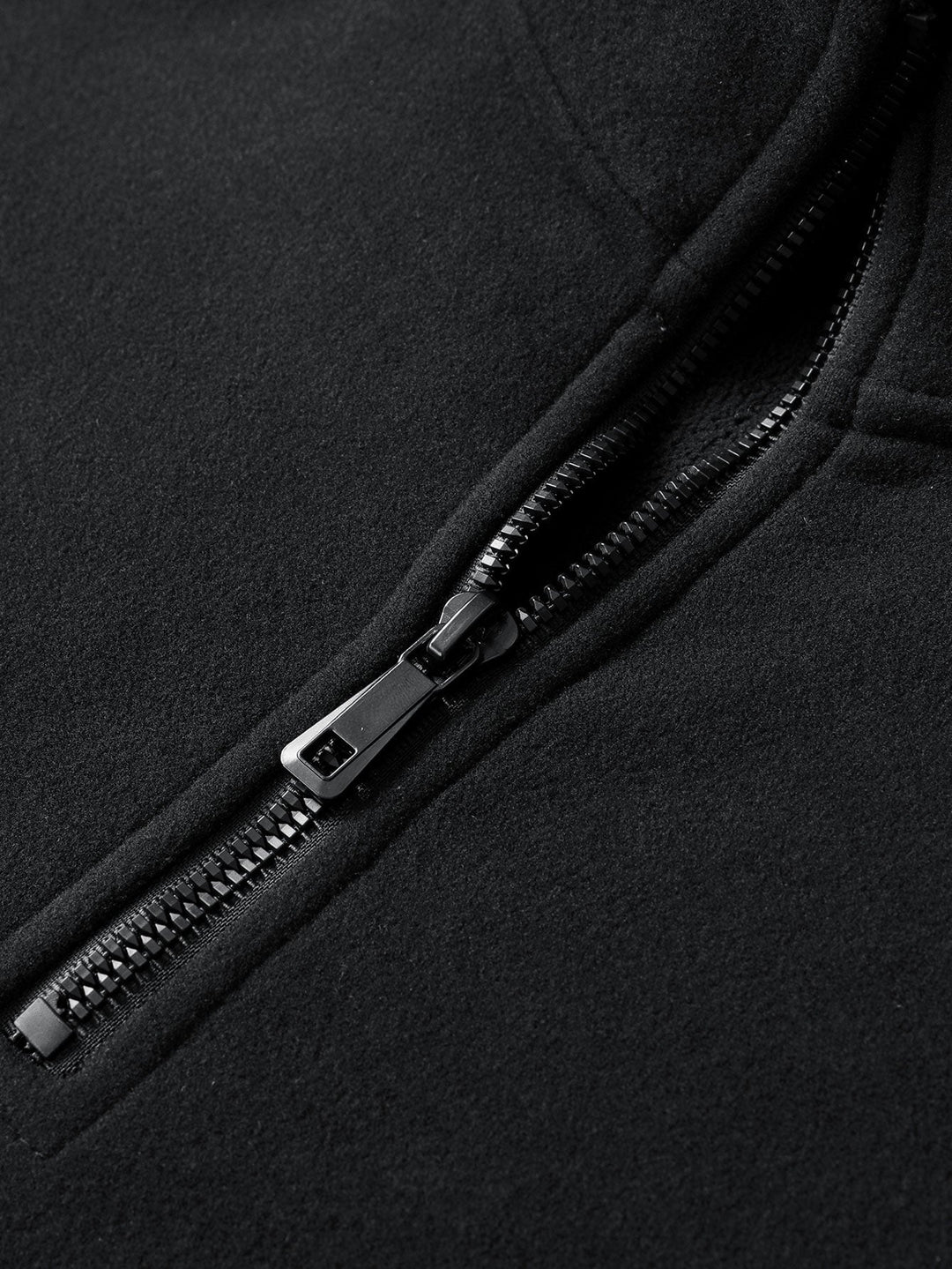 Fleece sweater met kwartrits & polar fleece broek met rechte pijpen
