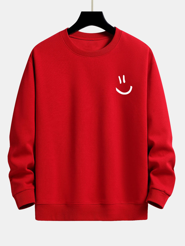 Smiley Face Print Relax Fit Sweatshirt
