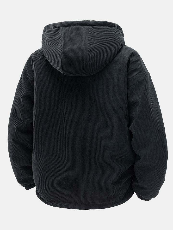 Teddy corduroy reversible jacket with hood